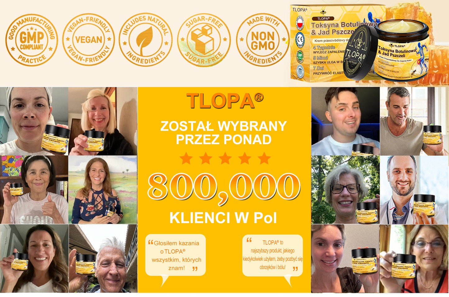 TLOPA® Toksyna botulinowa i jad pszczeli Krem przeciwbólowy do gojenia kości🐝🐝🐝