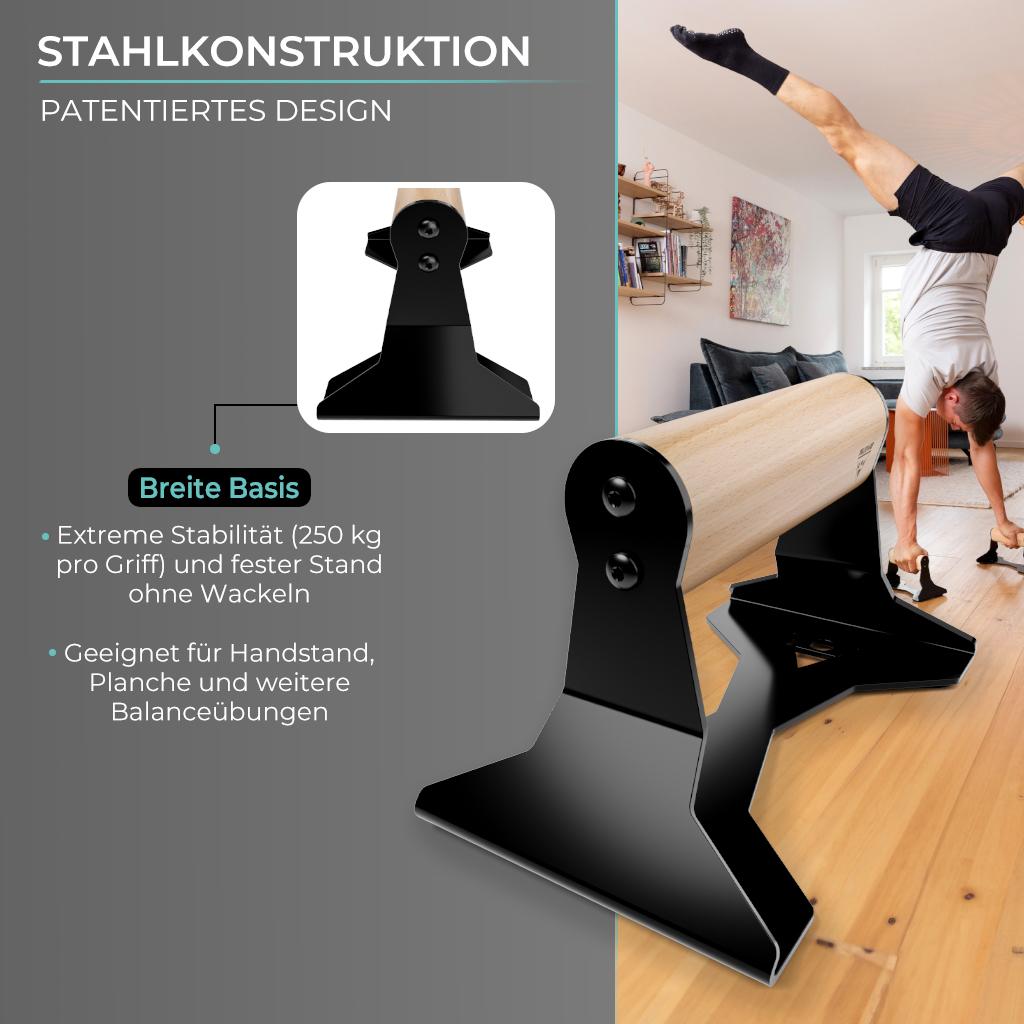 Push-Up Bars With Ergonomical Wooden Handle - Premium Push-Up Stands For Push-Ups And Handstand