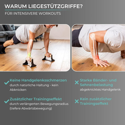 Push-Up Bars With Ergonomical Wooden Handle - Premium Push-Up Stands For Push-Ups And Handstand