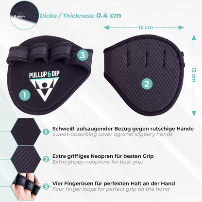 Neoprene Grip Pads For Pull-Ups, Weight Lifting And Ftness Training