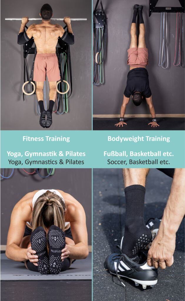 Non-slip Sports Socks in Black, 1 Pair